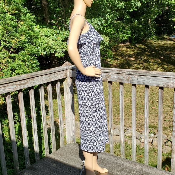 Miss Understood Black White Grey Print Midi Spaghetti Strap Dress Size M - Picture 7 of 15